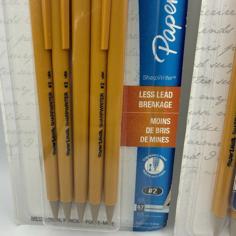Paper Mate Sharpwriter Mechanical Pencils 0.7mm #2 Yellow Twistable 2010 NOS X2